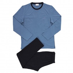  Pyjama Eden Park coton bio - bleu - EDEN PARK E501G59-K78 