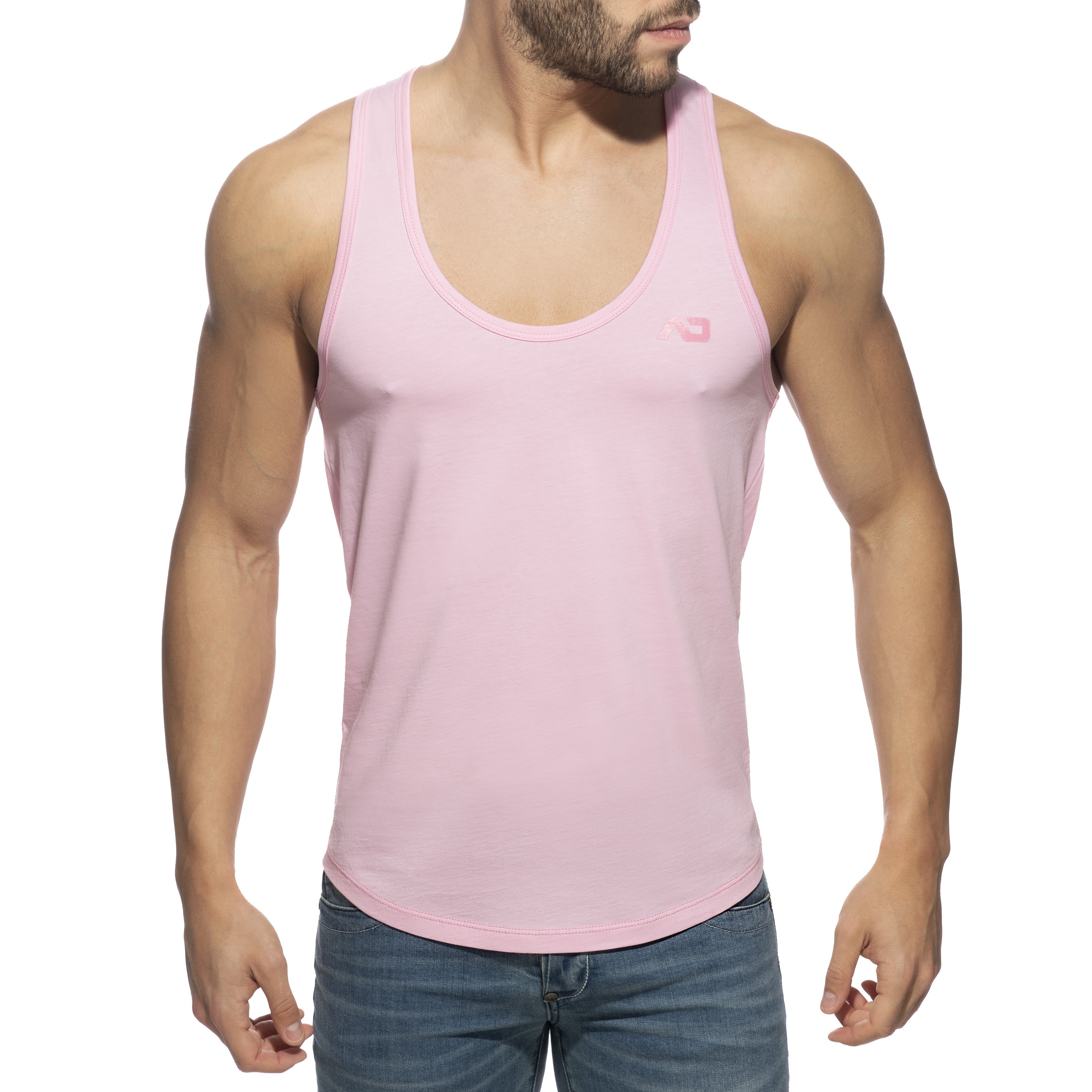 Débardeur U-neck Cotton - rose - ADDICTED : vente débardeurs homme