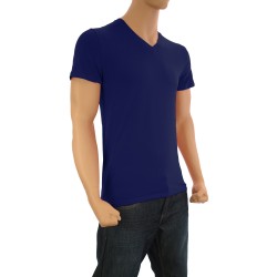 Short Sleeves of the brand EMINENCE - T-shirt indigo col V - Ref : 0314 0975