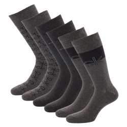  Coffret de 3 paires de chaussettes avec logo - gris et noir - CALVIN KLEIN 100004543-002 
