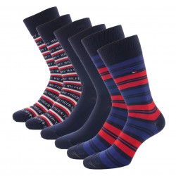 3-Pack Gift Box Stripe Socks - navy