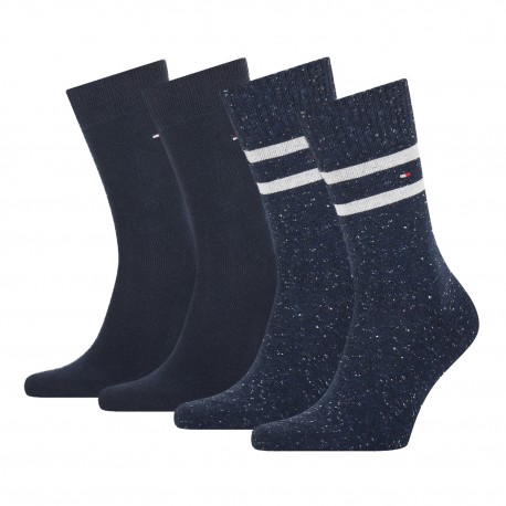  2 pack calzini puntinati con righe - navy - TOMMY HILFIGER 701210539-002 