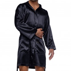 Core Satin - black bathrobe