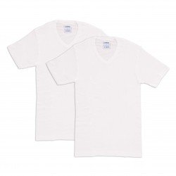 Maniche del marchio ATHÉNA - Set di 2 T-shirt bianche, cotone organico anallergico, scollo a V - Ref : L220 0950
