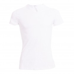  T-shirt col V Classic blanc - HOM 400206 0003  