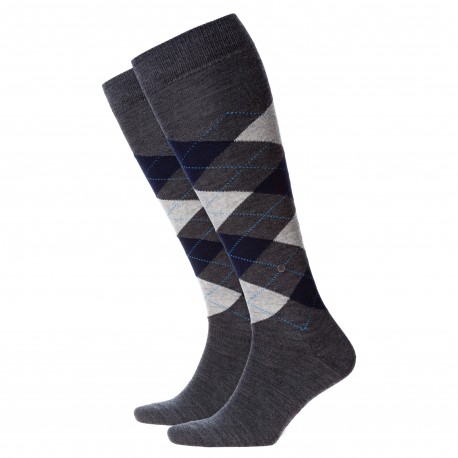  Chaussettes Mi-Bas Edinburgh - marine/gris - BURLINGTON 27082-3194 