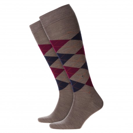  Chaussettes Mi-Bas Edinburgh - marron/marine/violet - BURLINGTON 27082-5817 