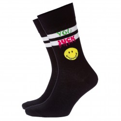 Black Smiley Sucker - socks