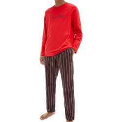 Homme Pyjama Set Cadeau de Noël à manches longues Microfibre Top Flanelle Pantalon Nightwear