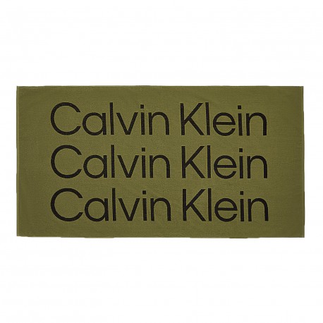  Serviette de plage Calvin Klein New basil - kaki - CALVIN KLEIN KU0KU00090-MSP 