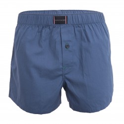  Lot de 2 caleçons en coton bio Tommy Hilfiger - bleu uni et écossais - TOMMY HILFIGER UM0UM02005-0S8 