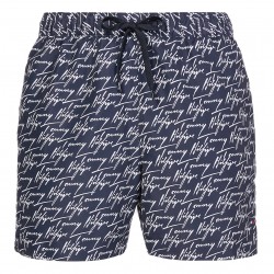  Short de bain mi-long à logo signature avec cordon de serrage - bleu marine foncé - TOMMY HILFIGER UM0UM02479-0G8 