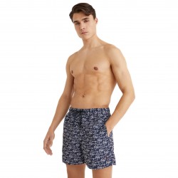  Short de bain mi-long à logo signature avec cordon de serrage - bleu marine foncé - TOMMY HILFIGER UM0UM02479-0G8 