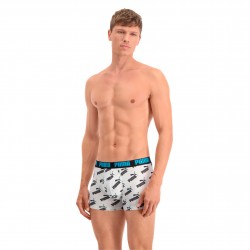  Lot de 2 boxers All-Over-Print Logo - blanc et bleu - PUMA 100001512-006 