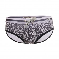  Slip de bain Léopard Stripe - gris - ADDICTED ADS267-C15 