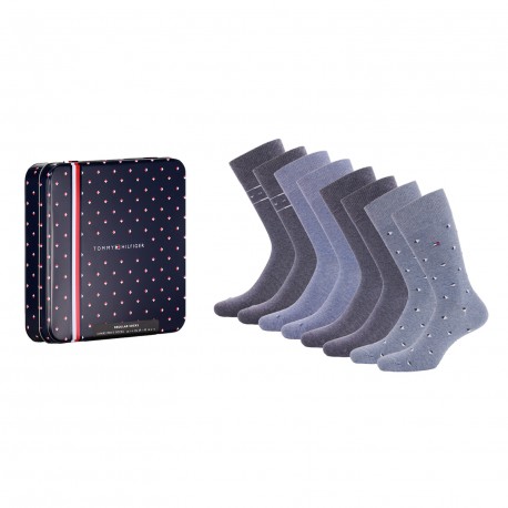  Coffret cadeau de 4 paires de chaussettes - jeans - TOMMY HILFIGER 701218308-003 