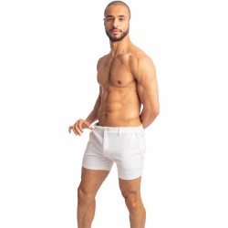  Tennis Shorts - White - L'HOMME INVISIBLE HW158-TNS-002 