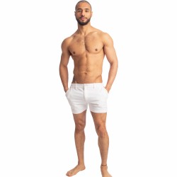  Tennis Shorts - White - L'HOMME INVISIBLE HW158-TNS-002 