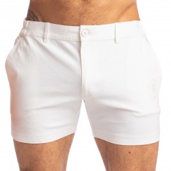  Tennis Shorts - White - L'HOMME INVISIBLE HW158-TNS-002 