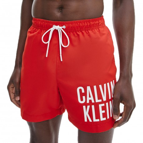  Medium Drawstring Swim Shorts Intense Power - red - CALVIN KLEIN KM0KM00701-XNL 