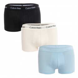 Set of 3 boxers low waist Cotton Stretch - blue, black and white