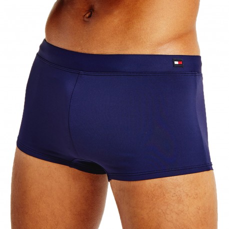  Boxer de bain uni en nylon recyclé à cordon - bleu marine foncé - TOMMY HILFIGER UM0UM02101-DW5 