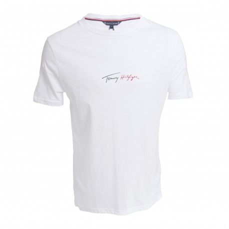 Tommy Rundhals-T-Shirt mit Signatur-Logo - weiß - Tommy Hilfiger | T-Shirts