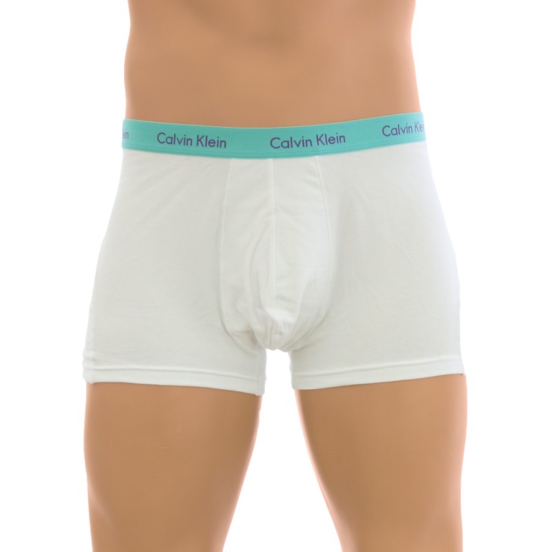 Boxer, shorty de la marque CALVIN KLEIN - Shorty Calvin Klein Sky blanc & turquoise - Ref : U7067A Q36