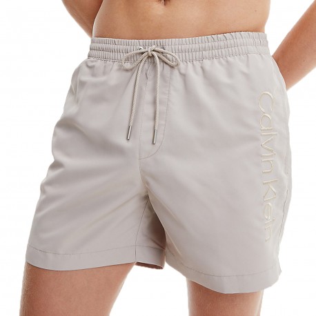  Pantaloncini Da Bagno Con Cordoncino Medio Calvin Klein Core - beige - CALVIN KLEIN *KM0KM00718-ABM 