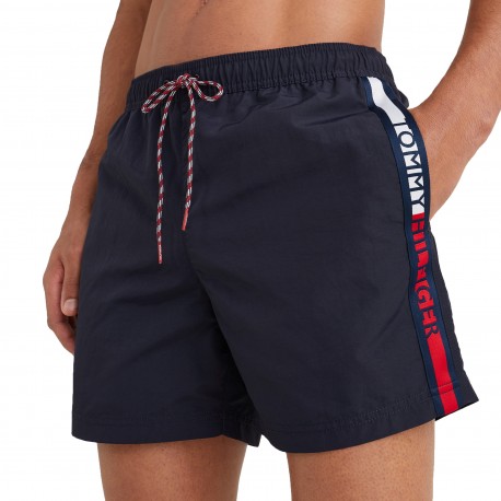  Logo Tape Mid Length Swim Shorts Tommy - navy - TOMMY HILFIGER UM0UM02508-DW5 