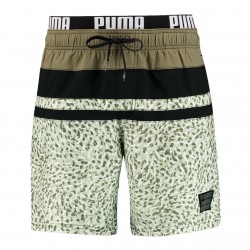 PUMA Swim Heritage Stripe Mid-Length Swim Shorts - Moss green