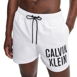  Short de bain mi-long avec cordon de serrage Intense Power  - blanc - CALVIN KLEIN *KM0KM00701-YCD 