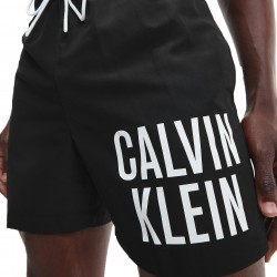  Short de bain mi-long avec cordon de serrage Calvin Klein Intense Power  - noir - CALVIN KLEIN KM0KM00739-BEH 