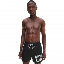  Short de bain mi-long avec cordon de serrage Calvin Klein Intense Power  - noir - CALVIN KLEIN KM0KM00739-BEH 