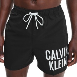  Short de bain mi-long avec cordon de serrage Calvin Klein Intense Power  - noir - CALVIN KLEIN KM0KM00739-BEH 