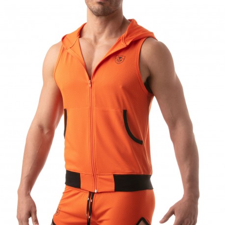  Veste à capuche sans manche Mesh - orange - TOF PARIS TOF202O 