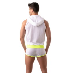  Mesh Sleeveless Hoodie - white - TOF PARIS TOF202B 