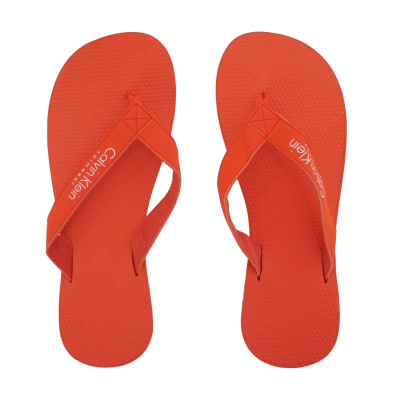 Accessoire de bain de la marque CALVIN KLEIN - Tongues Flip Flop oranges - Ref : 58066Z1 607