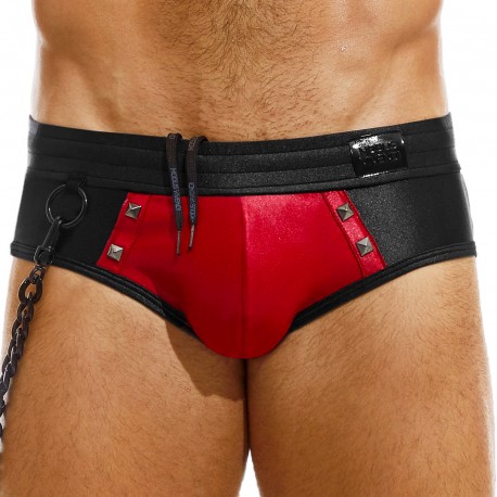  Dark Classic Swim Brief - wine - MODUS VIVENDI GS2212-WINE 