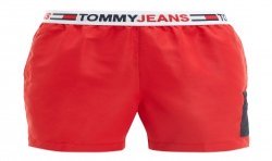  Short de bain mi-long à ceinture logo Tommy Jeans - rouge - TOMMY HILFIGER UM0UM02490-XLG 