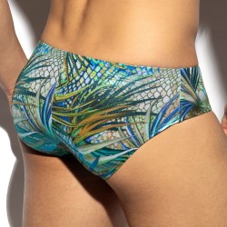  Slip de bain tropical glitter - kaki - ES COLLECTION 2223-C12 