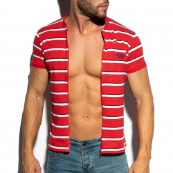  Polo Shirt Stripes - rouge - ES COLLECTION POLO34-C06 