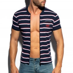  Polo Shirt Stripes - rouge - ES COLLECTION POLO34-C09 