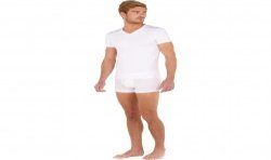  T-shirt col V Tencel Soft - blanc - HOM 402466-0003 