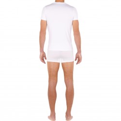  T-shirt col V Neck Tencel Soft - white - HOM 402466-0003 