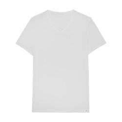  T-shirt col V Tencel Soft - blanc - HOM 402466-0003 