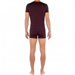  T-shirt col V Tencel Soft - bordeaux - HOM 402466-00ZQ 