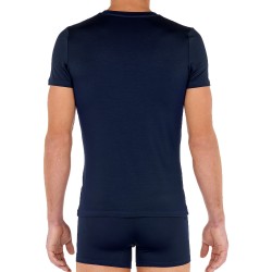  T-shirt col V Neck Tencel Soft - navy - HOM 402466-00RA 