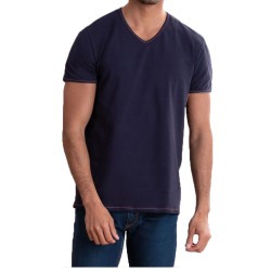  Tee-shirt col V homme Fait en France Eminence - marine - EMINENCE 3W11-1527 