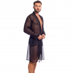  Chantilly Black - Kimono Dressing Gown - L'HOMME INVISIBLE HW140-CHA-001 
